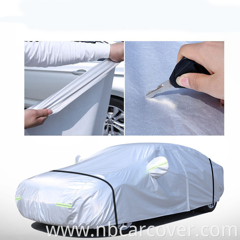 Best quality waterproof breathable PEVA soft cotton inner elasitic automatic foldable rain cover for car